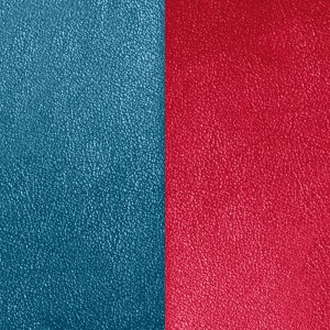Cuir Les Georgettes 14mm bleu pétrole/framboise