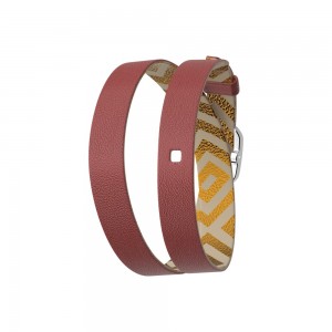 Bracelet montre Georgettes cuir double réversible