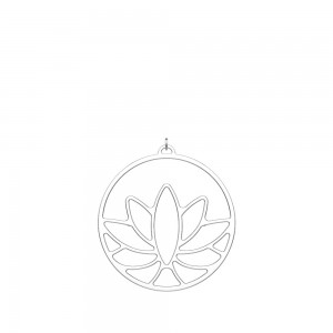 Pendentif Georgettes Lotus rond 45mm argenté