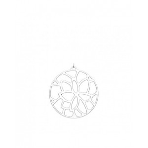 Pendentif Georgettes Nénuphar rond 45mm argenté