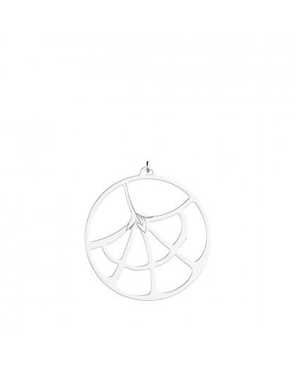 Pendentif Georgettes Fleur du nil rond 45mm argent