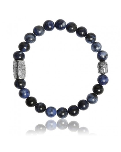 Bracelet Pierres naturelles sodalite africaine Buddha