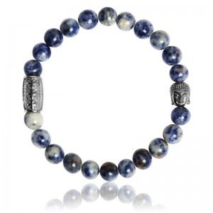 Bracelet Pierres naturelles sodalite brésilienne Buddha