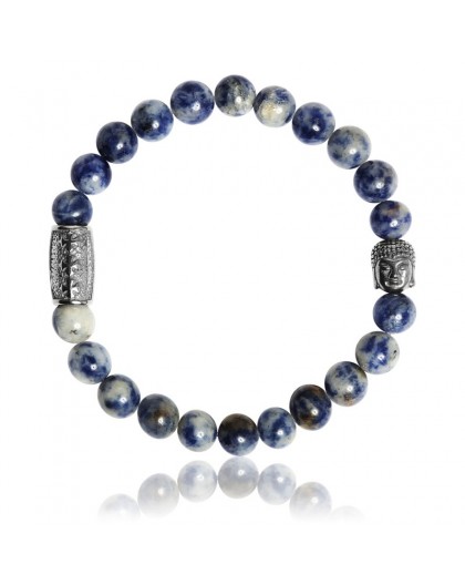 Bracelet Pierres naturelles sodalite brésilienne Buddha