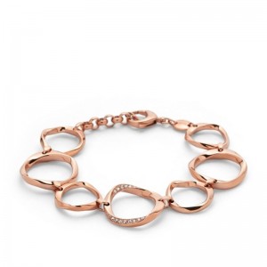 Bracelet Fossil JF01300791 femme cercles rosés