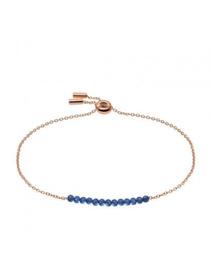 Bracelet Fossil JF03651791 perles bleues rosé