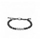 Bracelet Fossil JF03677040 perles noires homme