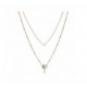Collier Fossil JF03648791 double chaine coeur rosé