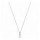 Collier argent oxydes zirconium solitaire