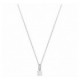 Collier argent oxydes zirconium solitaire