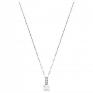 Collier argent oxydes zirconium solitaire