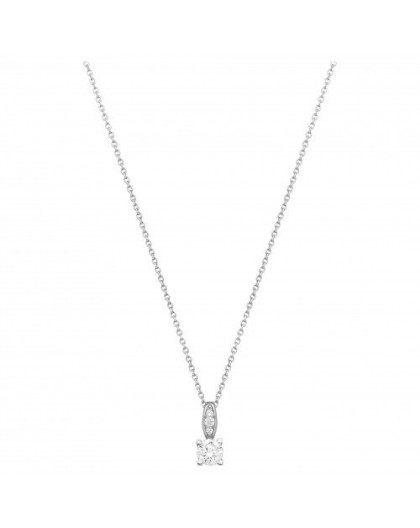 Collier argent oxydes zirconium solitaire