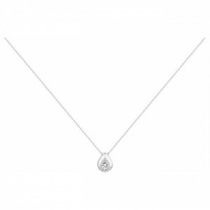 Collier argent rhodié motif poire oxydes