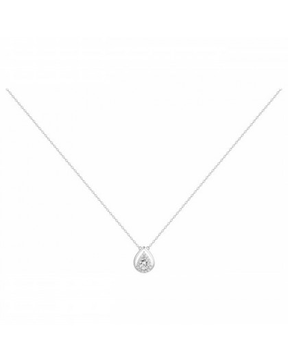 Collier argent rhodié motif poire oxydes