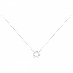 Collier argent rhodié double cercles