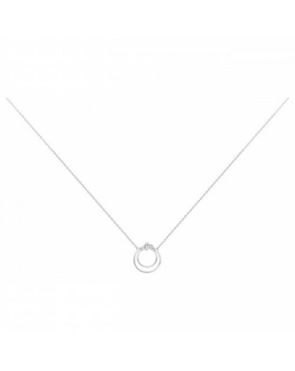 Collier argent rhodié double cercles