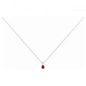 Collier argent oxyde de zirconium rouge