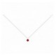 Collier argent solitaire oxyde de zirconium rouge