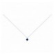 Collier argent solitaire oxyde de zirconium bleu