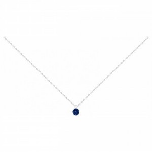 Collier argent solitaire oxyde de zirconium bleu