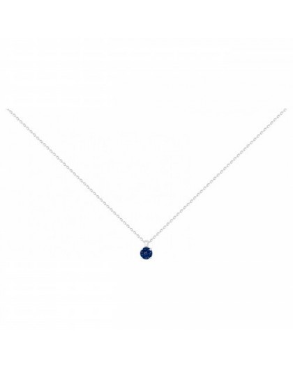 Collier argent solitaire oxyde de zirconium bleu