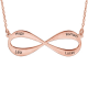 Collier plaqué or rose infini personnalisable 4 prénoms