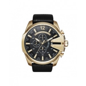 Montre Diesel homme DZ4344 boitier doré cuir noir