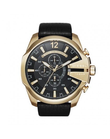 Montre Diesel homme DZ4344 boitier doré cuir noir