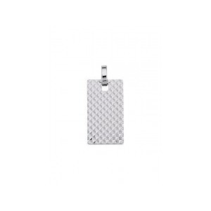 Pendentif argent rectangulaire motif clou de Paris