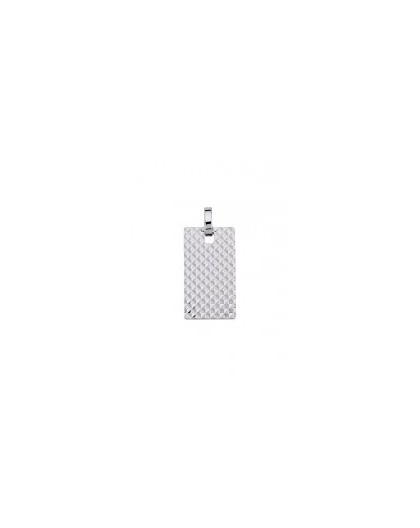 Pendentif argent rectangulaire motif clou de Paris