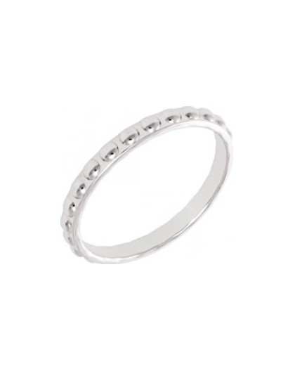 Bague Argent Saunier motif perlé