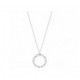 Collier argent Saunier cercle motif grain de riz
