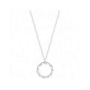 Collier argent Saunier cercle motif grain de riz