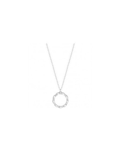 Collier argent Saunier cercle motif grain de riz