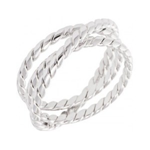 Bague Argent Saunier triple liens twistés