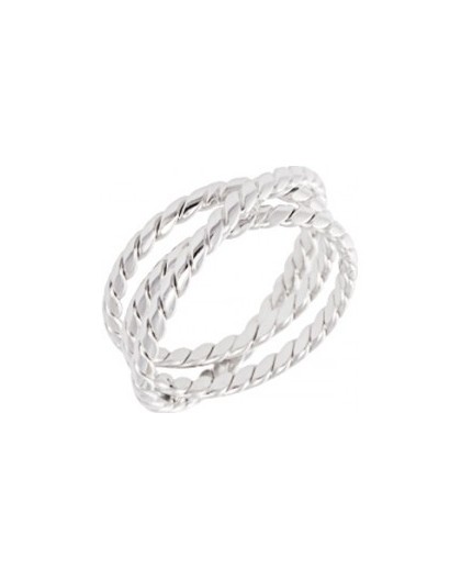 Bague Argent Saunier triple liens twistés