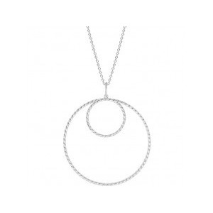 Collier argent Saunier double cercles twistés