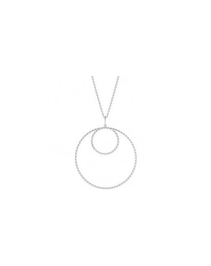 Collier argent Saunier double cercles twistés