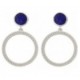 Boucles argent Saunier Lapis lazuli cercles perlés