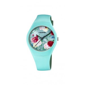 Montre Calypso femme K5791/5 pu turquoise