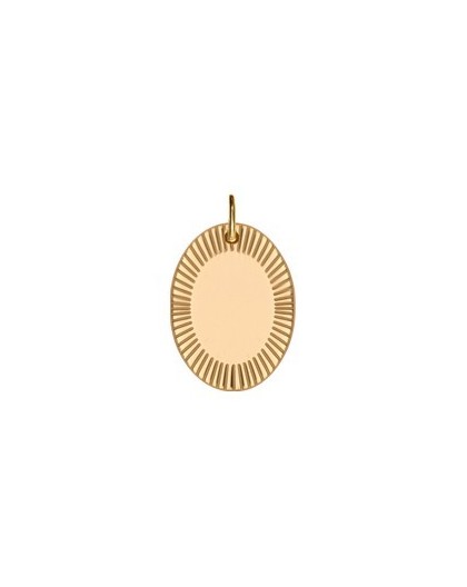 Médaille plaqué or Saunier motif soleillé large