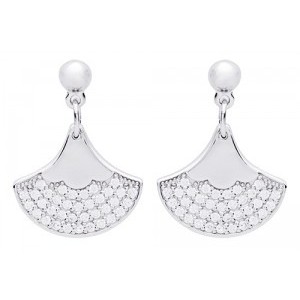 Boucles argent Saunier motif oxydes