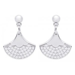 Boucles argent Saunier motif oxydes