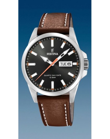 Montre Festina F20358/2 dateur jour cuir