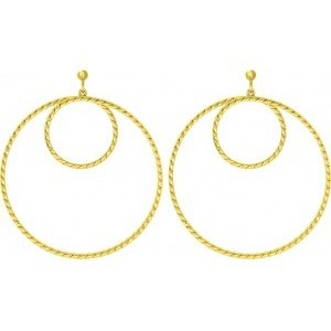 Boucles plaqué or Saunier double cercles twistés