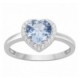 Bague Argent Coeur bleu enrtourage oxyde