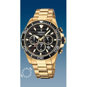 Montre Festina homme F20364-3 chrono plaqué Or