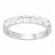 Bague Argent demi tour oxydes serti griffes