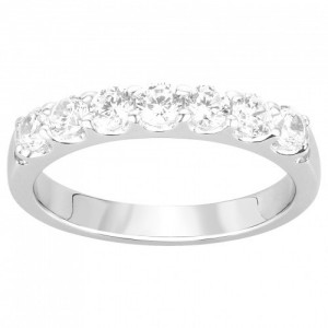 Bague Argent demi tour oxydes serti griffes