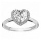 Bague Argent coeur entourage oxydes zirconium